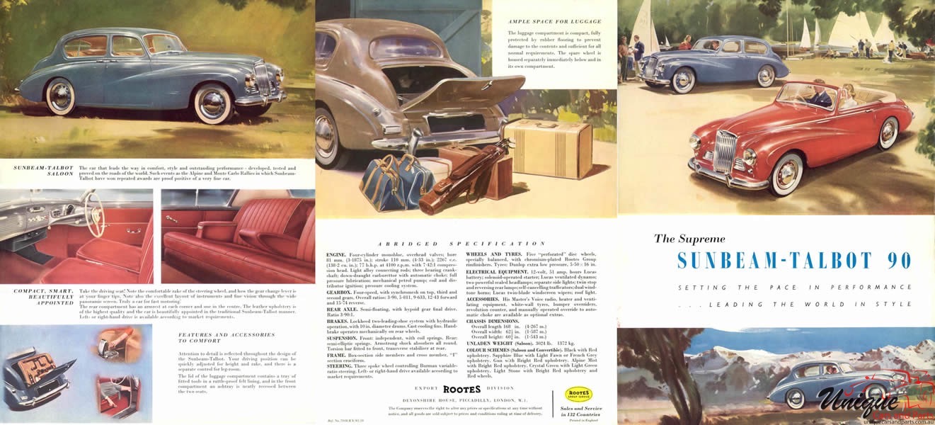 1952 Sunbeam Talbot 90 Mark 2 Brochure Page 2